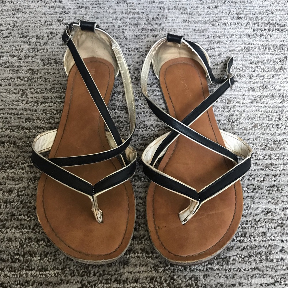 black sandals